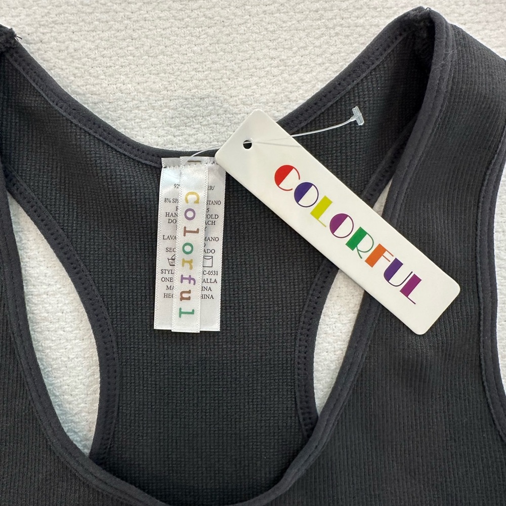 Women's Racerback Tank Tops - Gray and Brown - Picture 3 of 6